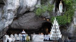Grotte de Lourdes en France. 
