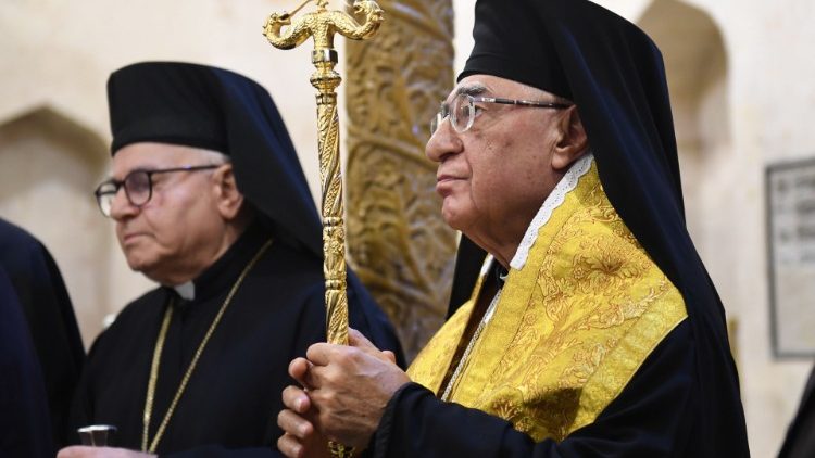 Patriarch Absi (r.) 2019 in Aleppo