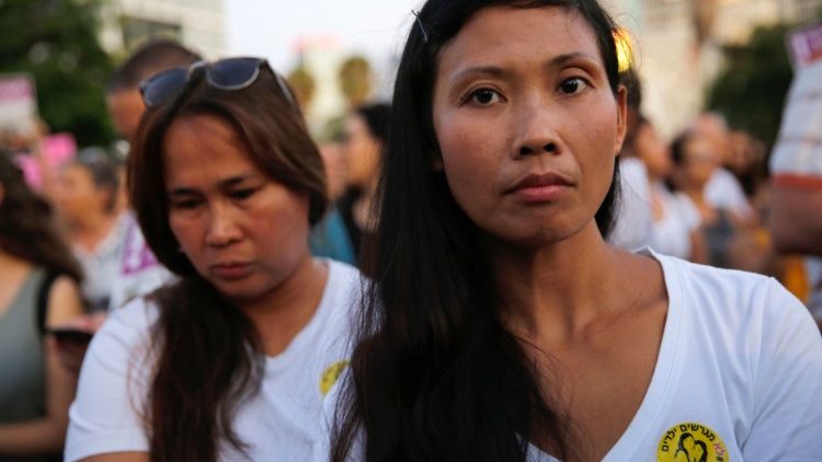 Kobiety z Filipin protestują przeciw deportacjom, Tel Awiw, sierpień 2019 r.
