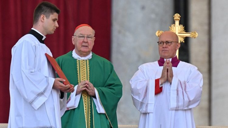 El cardenal Farrell durante la celebración de la Misa por las familias