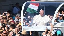 Le Pape François à Budapest, à l'occasion du 52e congrès eucharistique international, le 12 septembre 2021. 