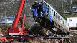 Local do acidente ferroviário na Grécia