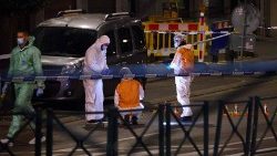 Bruxelles. Polizia scientifica sul luogo dell'attacco terroristico