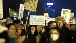 Demonstration gegen Rechtsextremismus am Mittwochabend in Berlin