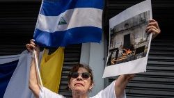 Eine Frau aus Nicaragua, die im Exil in Costa Rica lebt 