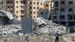 Zerstörte Gebäude im Gazastreifen am 25.3.2023