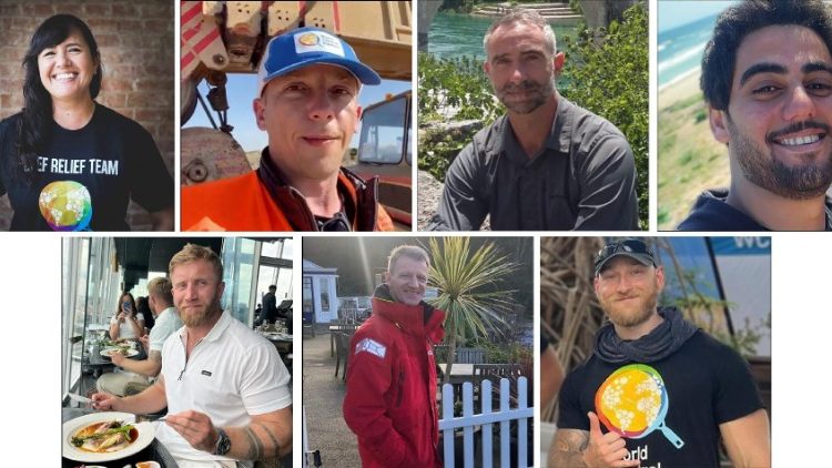 The seven aid workers of the World Central Kitchen  charity killed in an Israeli airstrike on Monday