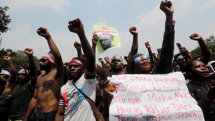 Indonesische Aktivisten demonstrieren für Menschenrechte in Papua (Archivbild von 2019)