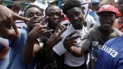 Liberyjczycy w trakcie kampanii wyborczej