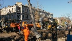 Damage visible on civilian infrastructure in Odessa