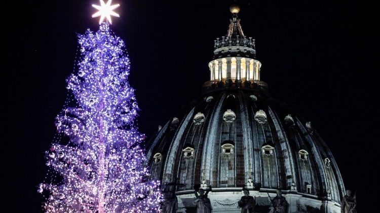El árbol de navidad ilumina la Plaza de San Pedro