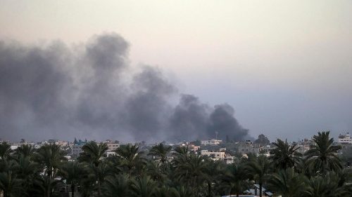 Smoke rises over the southern Gaza strip