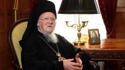 Le patriarche œcuménique de Constantinople, Bartholomée Ier, à Athènes en Grèce, le 15 avril 2024. 