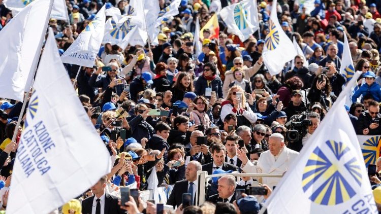 Encuentro del Papa Francisco con los miembros de la Acción Católica Italiana - 25 de abril de 2024. (ANSA)