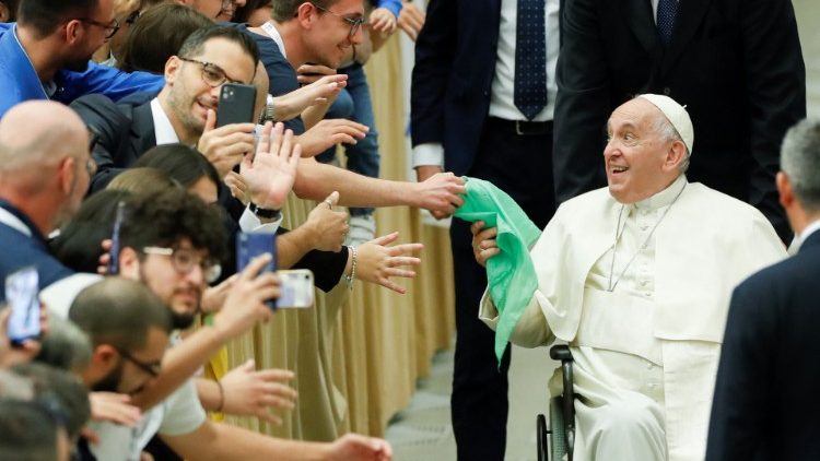Pope Francis meets young people of the lay Catholic group 'Catholic Action' at the Vatican