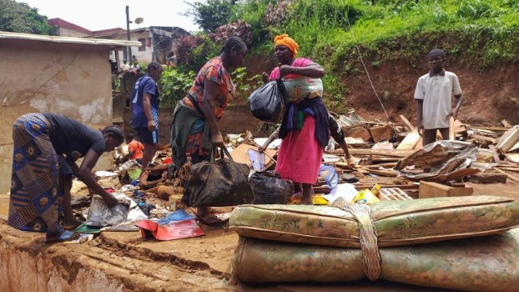Dam collapsed causing flooding, in Mbankolo, Yaounde