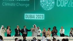  Lors de l'adoption du texte final à la COP28 de Dubaï, le mercredi 12 décembre 2023.
