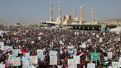 Demonstration von Unterstützerin der Huthi in Jemens Hauptstadt Sanaa' am Freitag