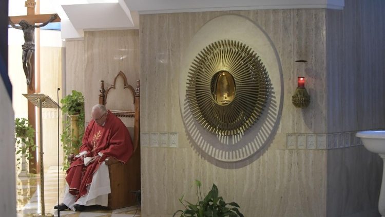 Pope Francis celebrates Holy Mass at Casa Santa Marta