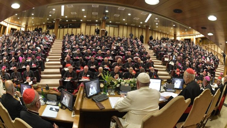 Eine Bischofssynode im Vatikan - Aufnahme von 2019