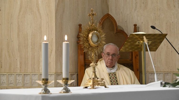 Papst Franziskus bei der Frühmesse an diesem Sonntag
