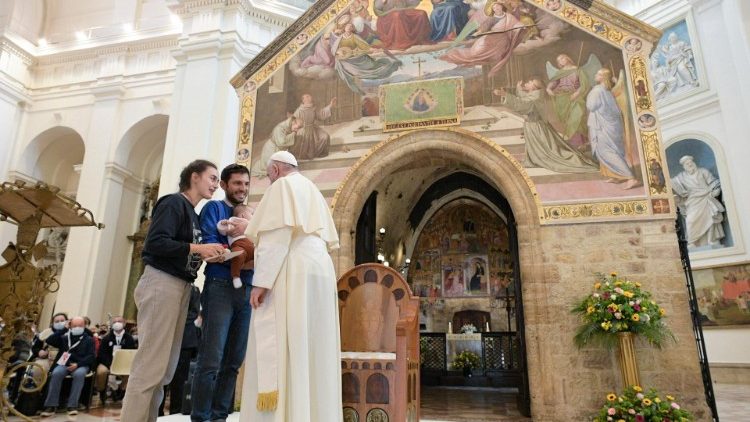 Franziskus 2021 zu Besuch in Assisi