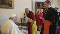 Papa com autoridades do budismo da Mongólia, recebidas  em audiência em 28/5/2022