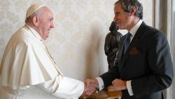 Pope Francis receives IAEA Director General Rafael Mariano Grossi, in an audience at the Vatican