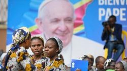 Uma imagem da visita do Papa Francisco a Kinshasa, República Democrática do Congo