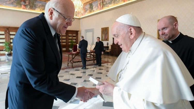 Pope Francis receives Prime Minister Najib Mikati of Lebanon