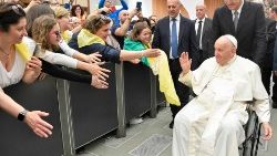 Pope meeting Italian pilgrims from the  Diocese of Spoleto-Norcia in the Paul VI Hall in the Vatican