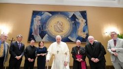 Pope Francis and members of the International Commission for Dialogue between the Catholic Church and the Disciples of Christ