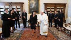 Pope Francis receives the President of the Republic of Hungary, Ms. Katalin Novák, in the Vatican.