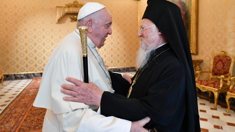 Papa Francisco e o Patriarca Bartolomeu I