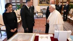 Pope Francis meets with Mr. Bećirović and his wife, Mirela