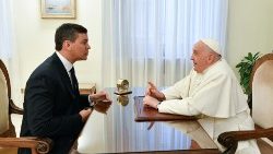 Le Pape et le président du Paraguay à la résidence Sainte-Marthe, lundi 27 novembre 2023.