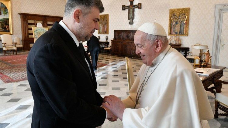 Ion-Marcel Ciolacu und Papst Franziskus