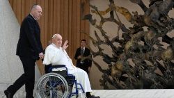 Le Pape a participé à l'audience générale, mais n'a pas pu prononcer lui-même sa catéchèse en raison d'un rhume persistant. 