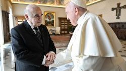 O Papa com George Vella, presidente da República de Malta