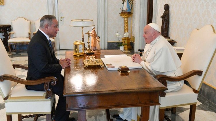 Belizean Prime Minister John Briceño with Pope Francis