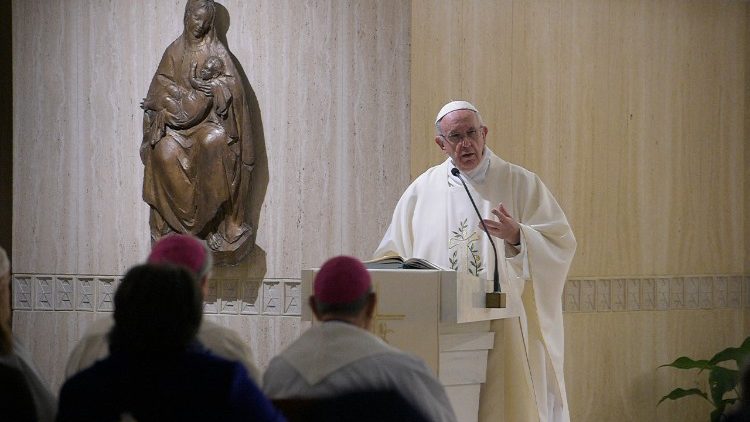 Le Pape François lors de l'homélie du 29 janvier 2018 à la Maison Sainte-Marthe.
