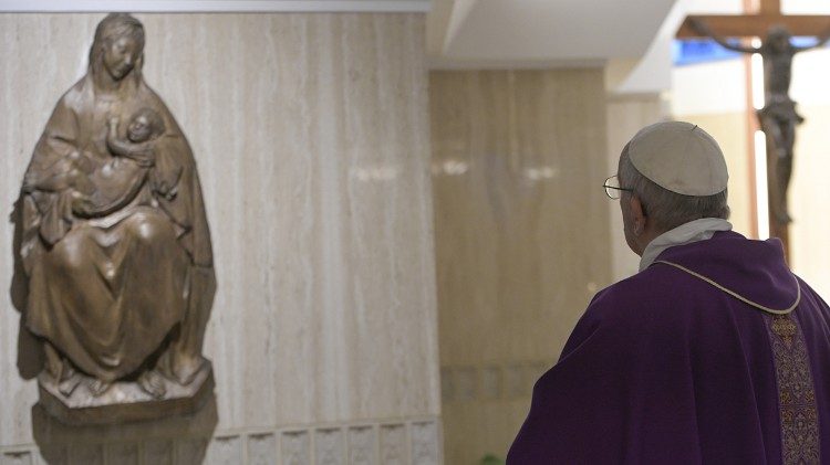 Pope Francis at the chapel in the Casa Santa Marta (file photo)