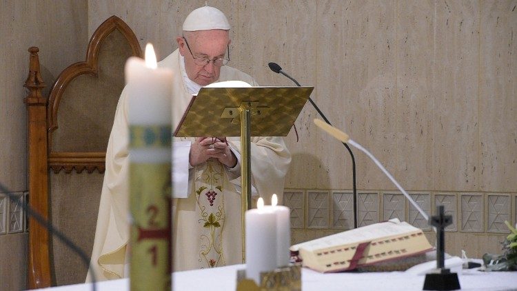 Pope Francis at Mass in the Casa Santa Marta on Friday