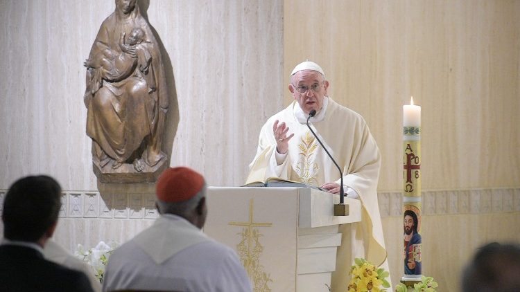 Pope Francis at Mass in the Casa Santa Marta on Monday
