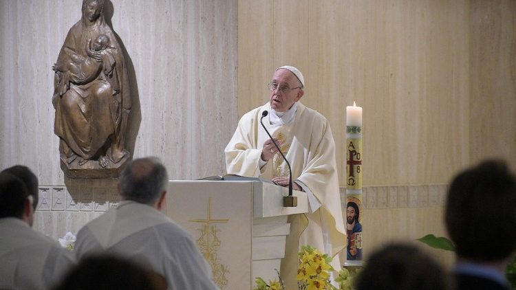 Le Pape lors de la messe du 17 avril 2018 à la Maison Sainte-Marthe.