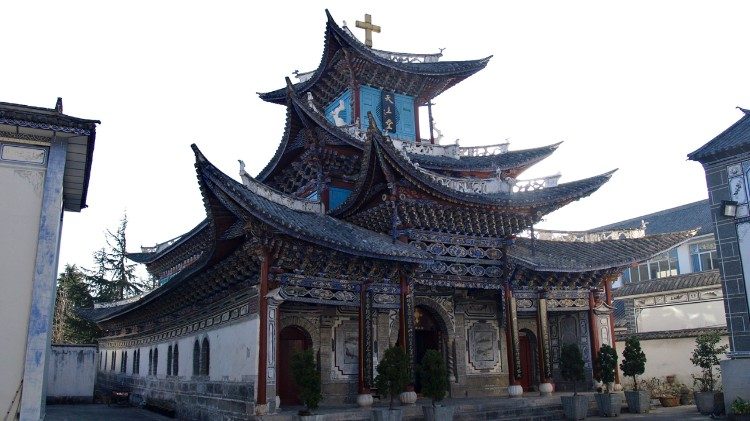 Une église catholique à Dali dans la province du Yunnan en Chine.