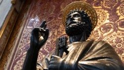 Ancient statue of St. Peter in the Vatican