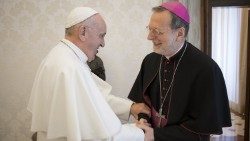 Pope Francis meeting with Archbishp Claudio Gugerotti