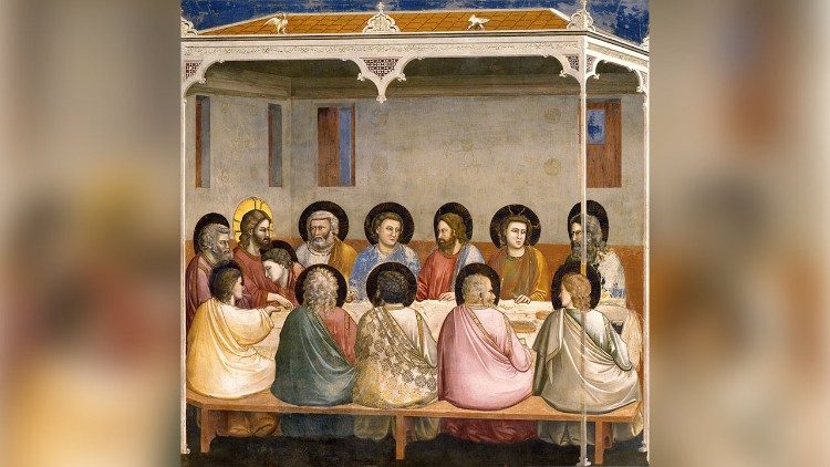 Giotto, Última Cena, Relatos de la Pasión, 1303-1305, Capilla Scrovegni, Padua