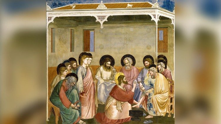 Giotto, Lavatorio de los pies, Historias de la Pasión, 1303-1305, Capilla Scrovegni, Padua